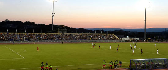 JMU field at night